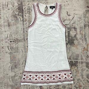 Lulus White and red embroidered dress